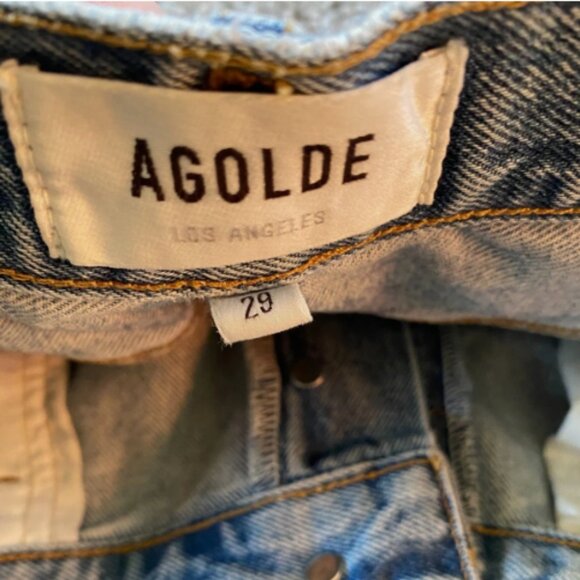 Agolde 90’s Button Fly 100% Cotton Made In USA High Rise Size 29 Straight Relax - Picture 3 of 6